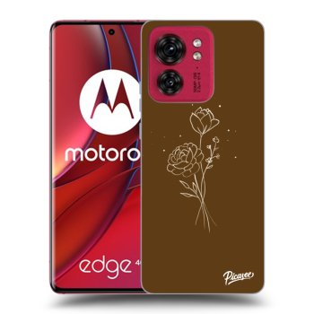 Obal pro Motorola Edge 40 - Brown flowers