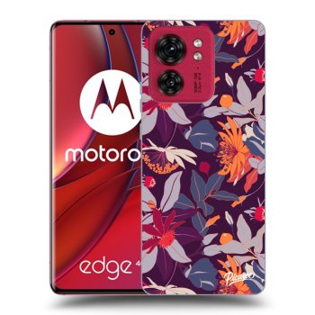 Obal pro Motorola Edge 40 - Purple Leaf