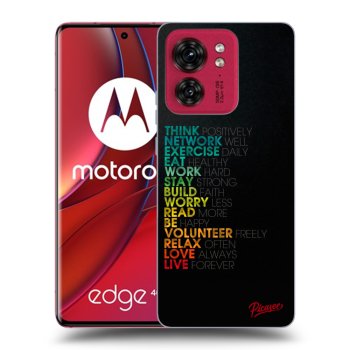 Picasee silikonový černý obal pro Motorola Edge 40 - Motto life