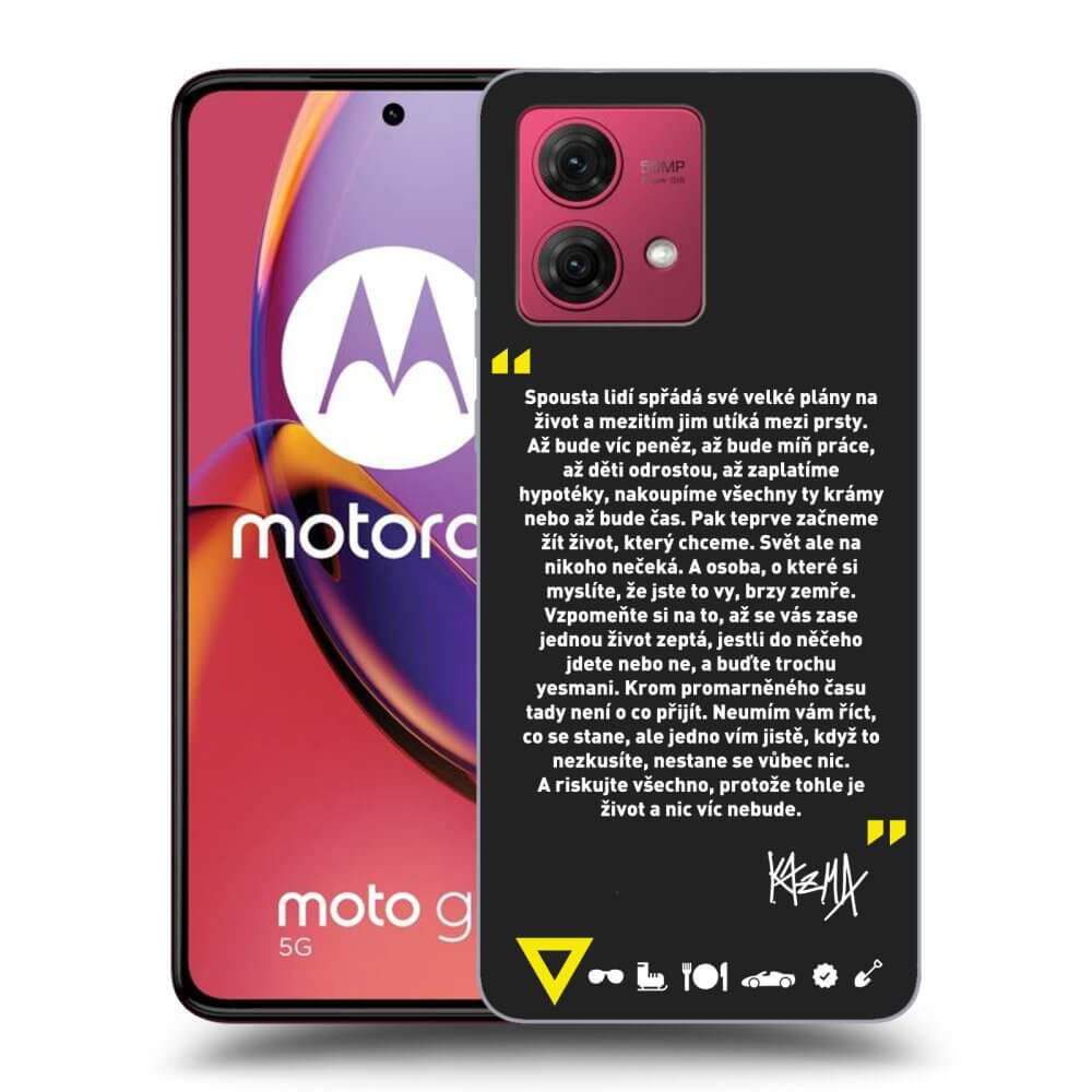 Picasee silikonový černý obal pro Motorola Moto G84 5G - Kazma - BUĎTE TROCHU YESMANI
