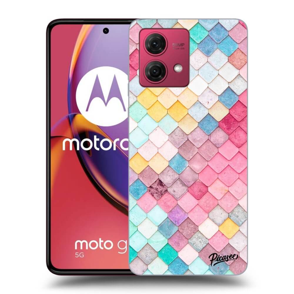 Picasee silikonový černý obal pro Motorola Moto G84 5G - Colorful roof