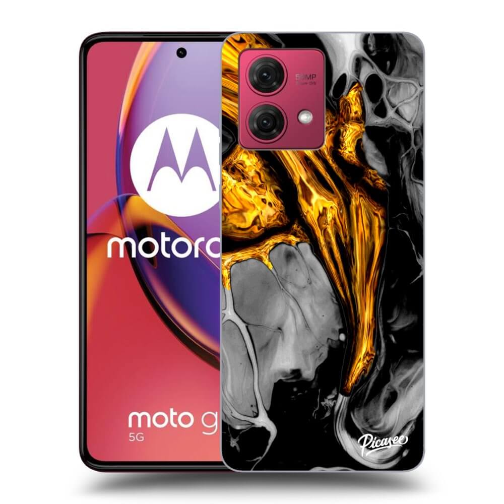 Silikonový Průhledný Obal Pro Motorola Moto G84 5G - Black Gold