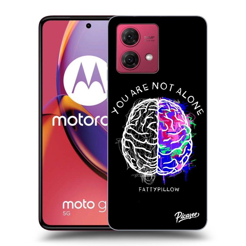 Picasee silikonový černý obal pro Motorola Moto G84 5G - Brain - White