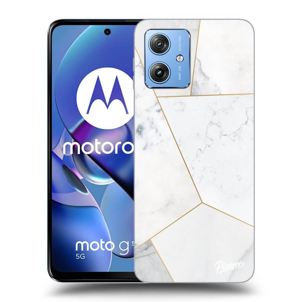 Silikonový Průhledný Obal Pro Motorola Moto G54 5G - White Tile