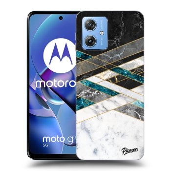 Picasee silikonový černý obal pro Motorola Moto G54 5G - Black & White geometry