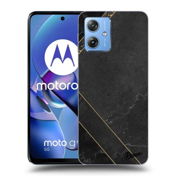 Picasee silikonový černý obal pro Motorola Moto G54 5G - Black tile