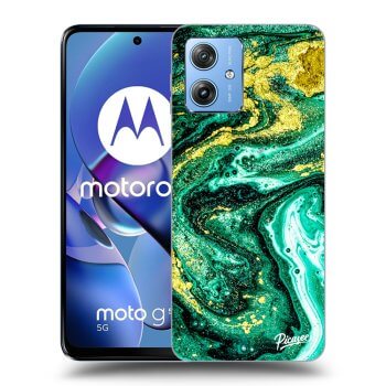 Picasee silikonový černý obal pro Motorola Moto G54 5G - Green Gold