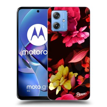 Picasee silikonový černý obal pro Motorola Moto G54 5G - Dark Peonny