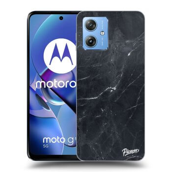 Picasee silikonový černý obal pro Motorola Moto G54 5G - Black marble