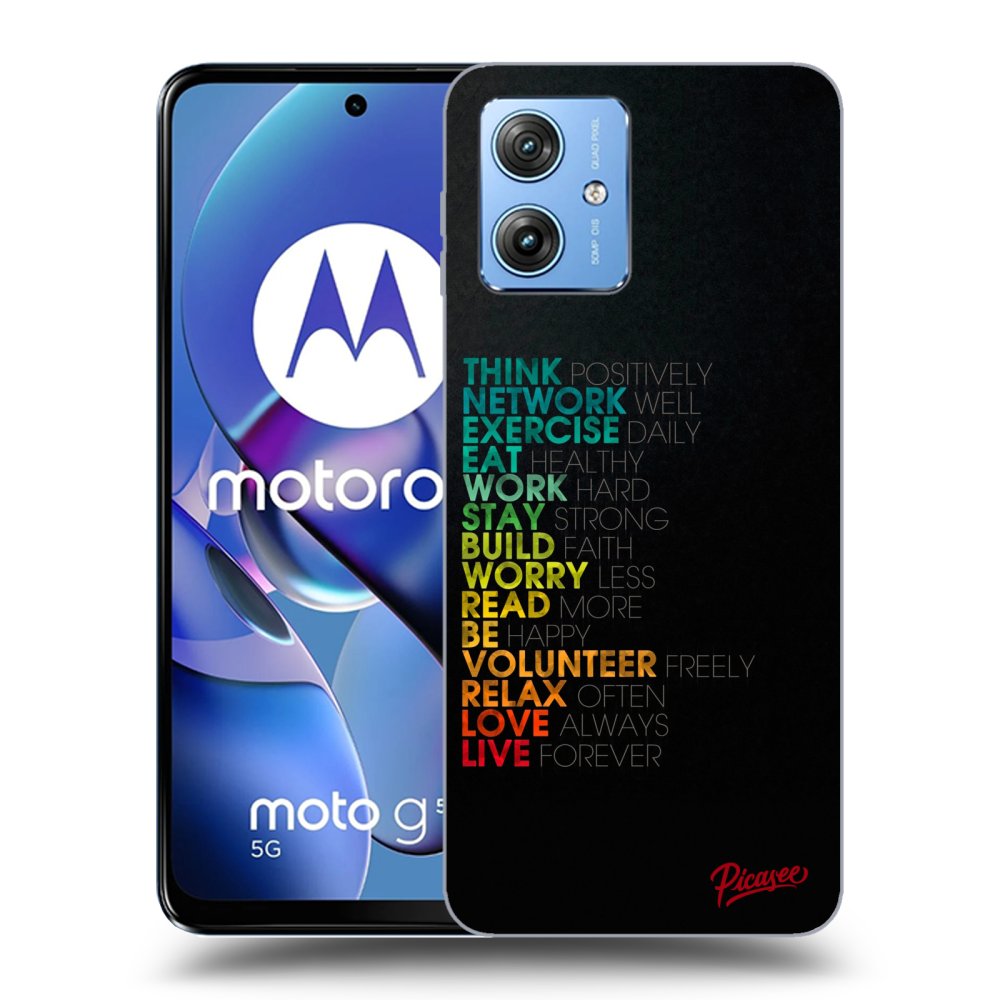 Picasee silikonový černý obal pro Motorola Moto G54 5G - Motto life
