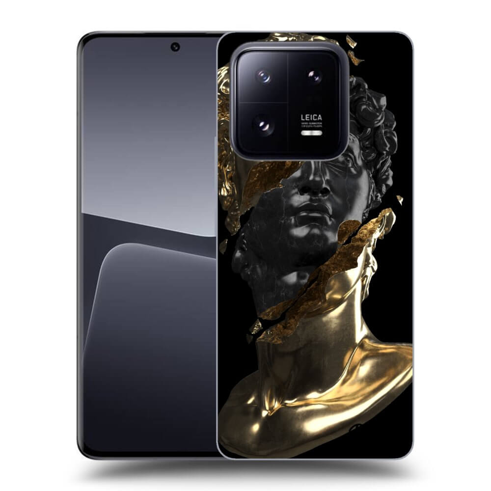 Silikonový černý Obal Pro Xiaomi 14 - Gold - Black