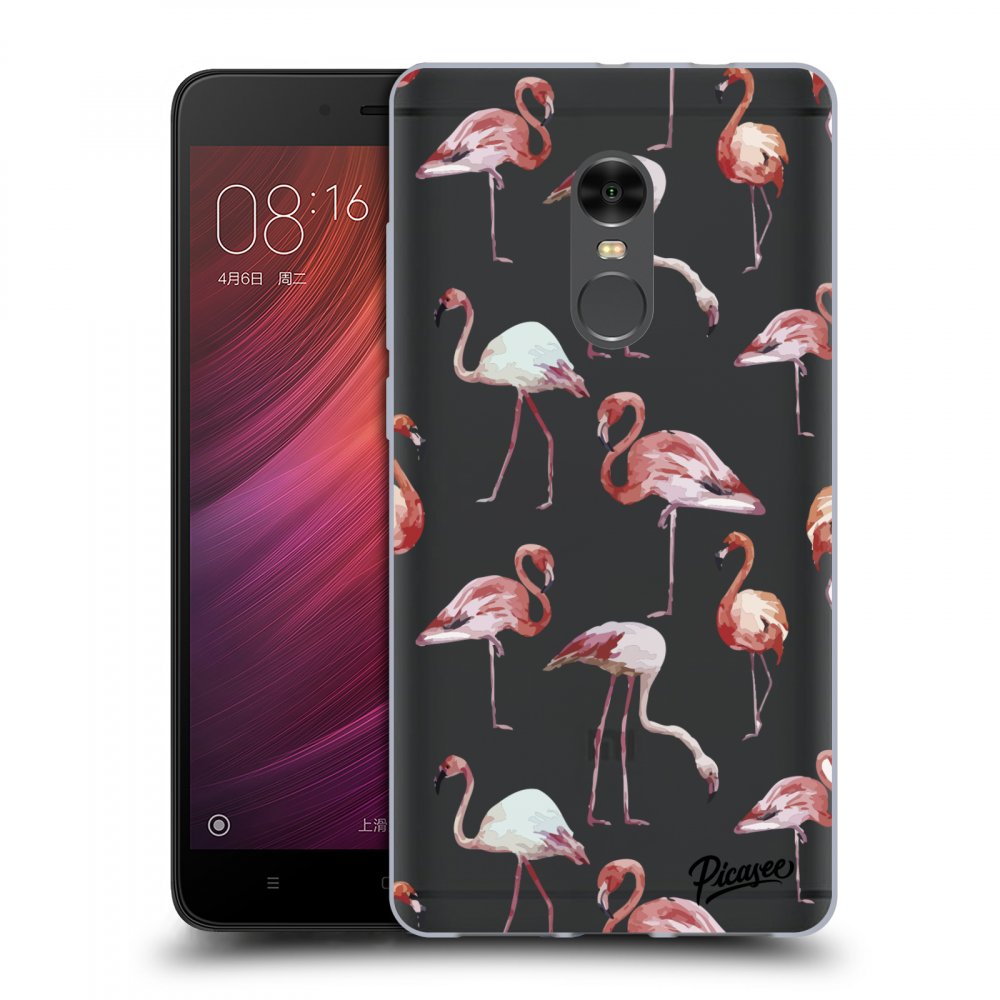 Picasee silikonový průhledný obal pro Xiaomi Redmi Note 4 Global LTE - Flamingos