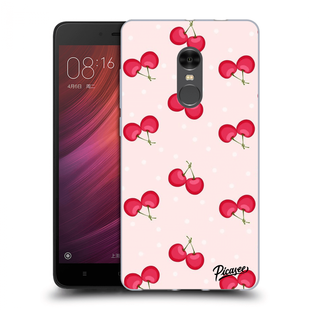 Picasee silikonový průhledný obal pro Xiaomi Redmi Note 4 Global LTE - Cherries