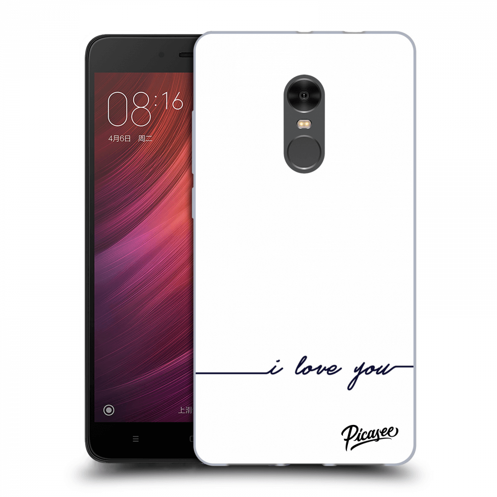 Picasee silikonový průhledný obal pro Xiaomi Redmi Note 4 Global LTE - I love you