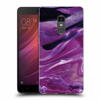 Picasee silikonový průhledný obal pro Xiaomi Redmi Note 4 Global LTE - Purple glitter