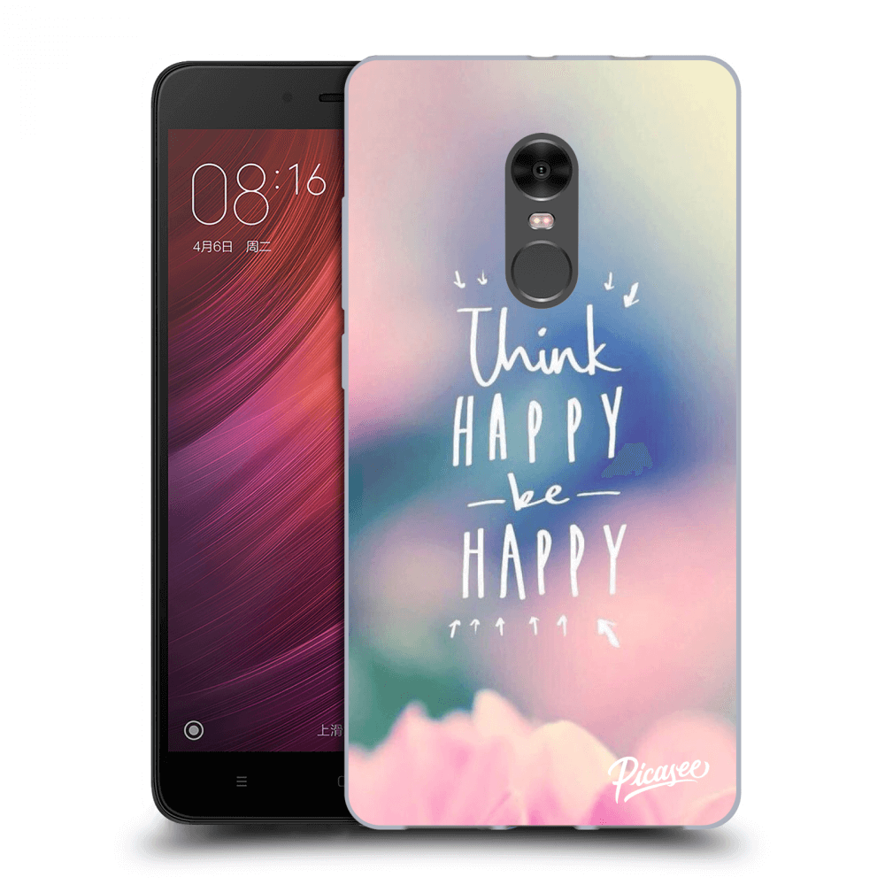 Picasee silikonový průhledný obal pro Xiaomi Redmi Note 4 Global LTE - Think happy be happy