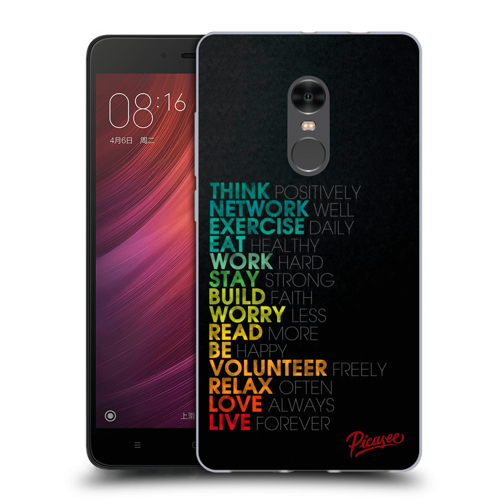Picasee silikonový průhledný obal pro Xiaomi Redmi Note 4 Global LTE - Motto life
