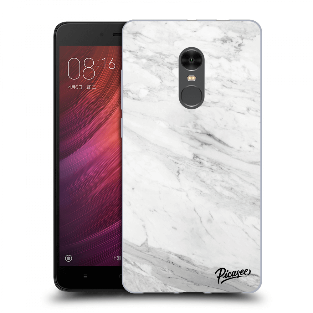 Picasee silikonový průhledný obal pro Xiaomi Redmi Note 4 Global LTE - White marble