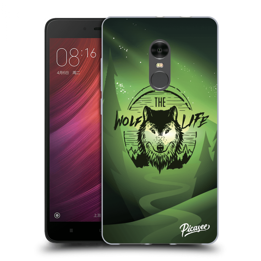 Picasee silikonový průhledný obal pro Xiaomi Redmi Note 4 Global LTE - Wolf life