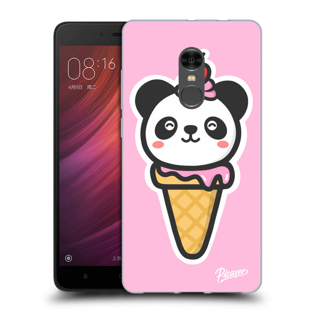 Picasee silikonový průhledný obal pro Xiaomi Redmi Note 4 Global LTE - Ice Cream Panda