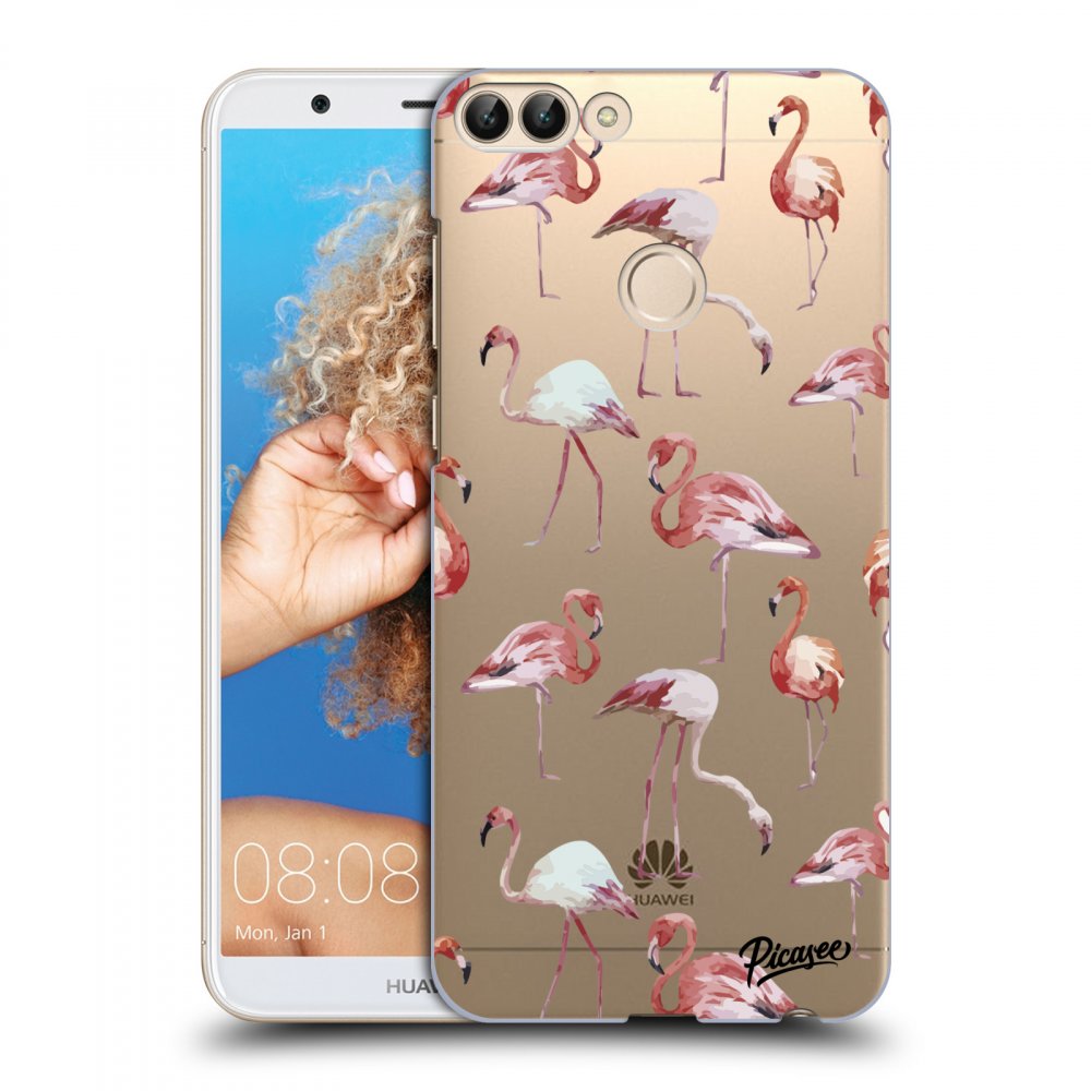 Picasee silikonový průhledný obal pro Huawei P Smart - Flamingos