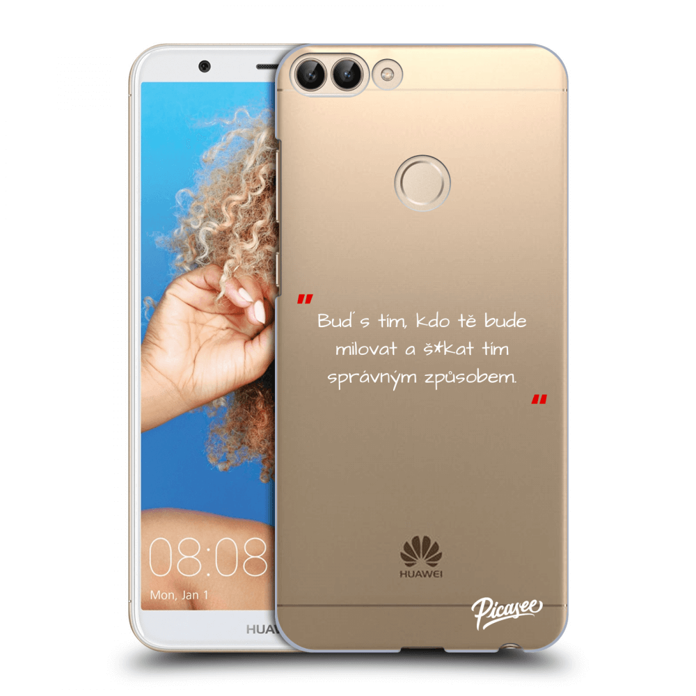 Picasee silikonový průhledný obal pro Huawei P Smart - Správná láska Bílá