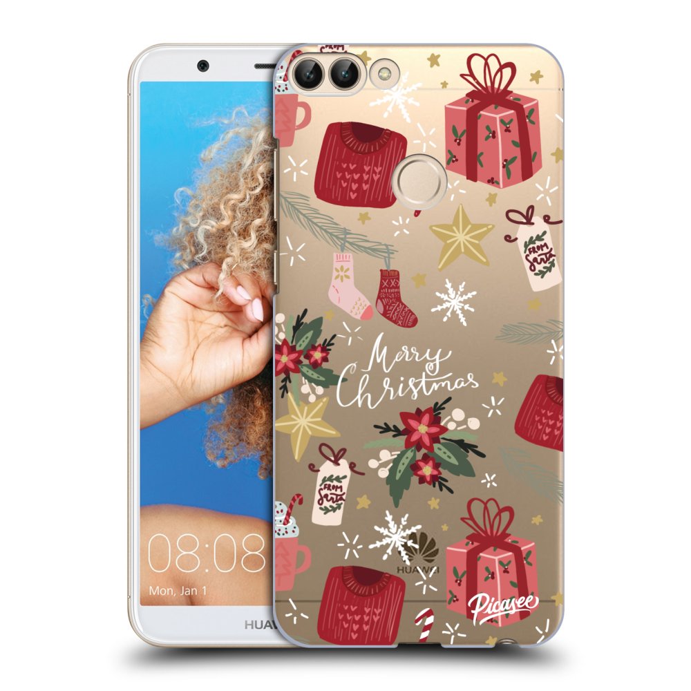 Picasee silikonový průhledný obal pro Huawei P Smart - Christmas