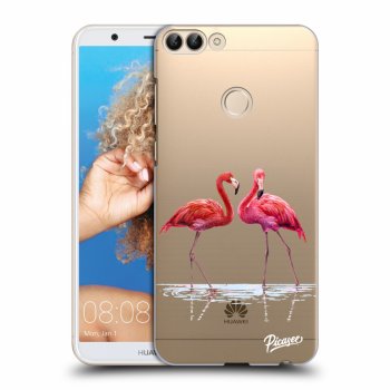 Picasee silikonový průhledný obal pro Huawei P Smart - Flamingos couple