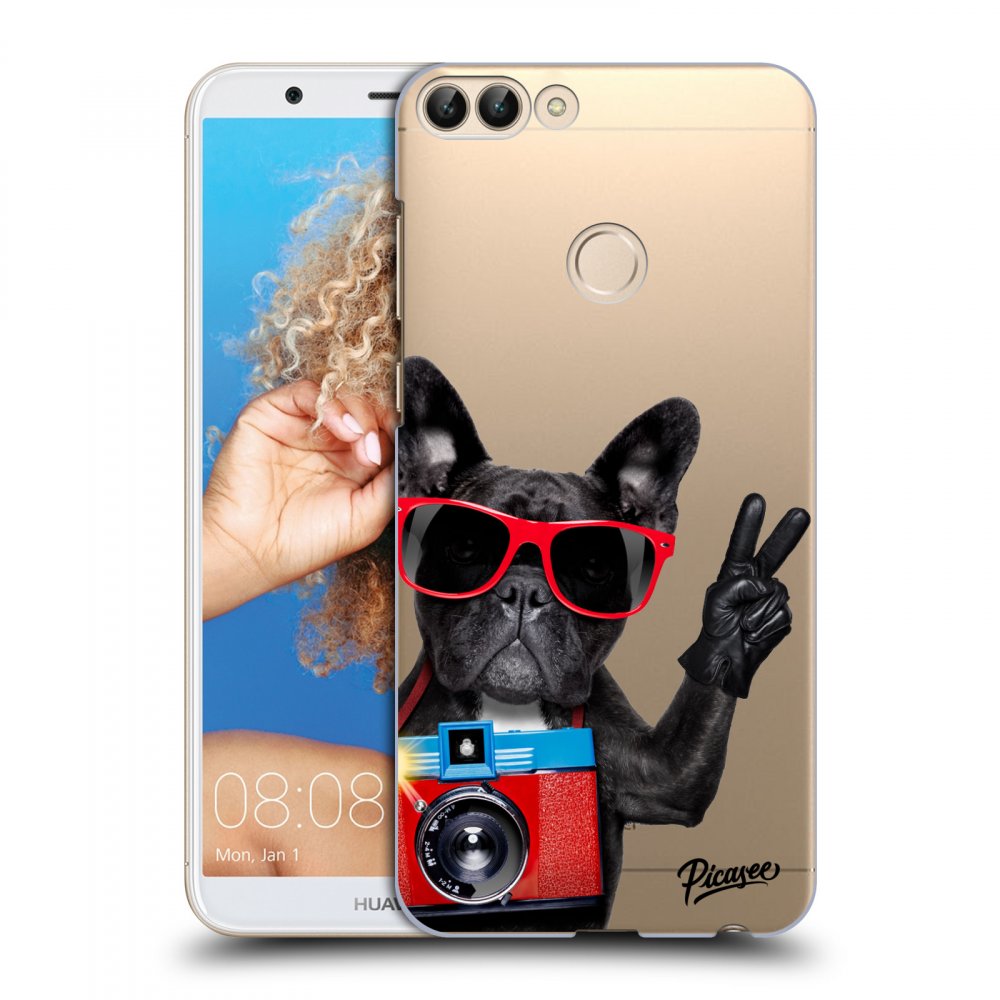 Picasee silikonový průhledný obal pro Huawei P Smart - French Bulldog