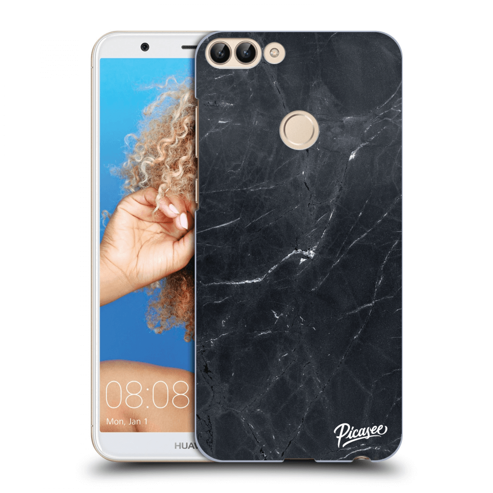 Picasee silikonový průhledný obal pro Huawei P Smart - Black marble
