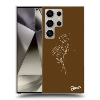 Obal pro Samsung Galaxy S24 Ultra S928B 5G - Brown flowers