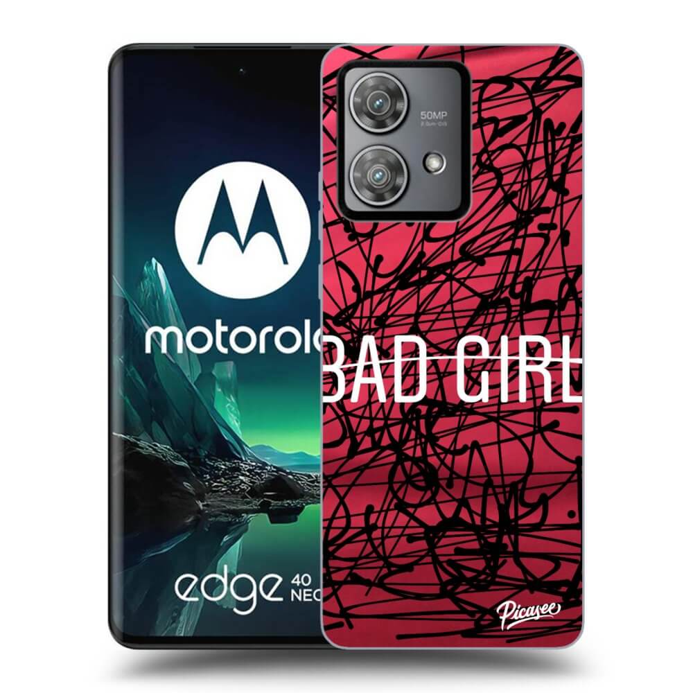 Picasee silikonový černý obal pro Motorola Edge 40 Neo - Bad girl