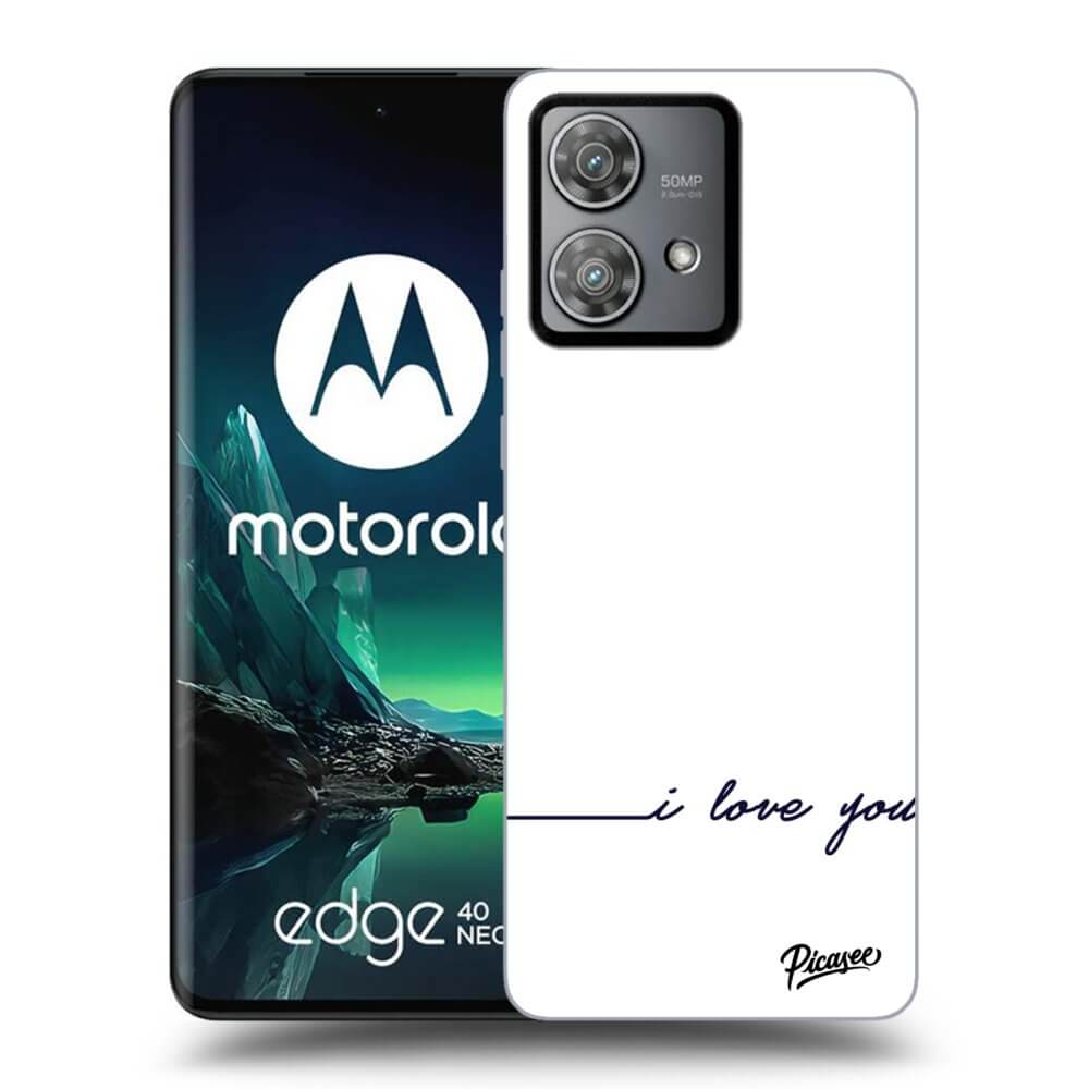 Picasee silikonový černý obal pro Motorola Edge 40 Neo - I love you