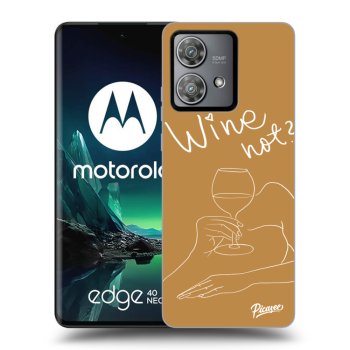 Picasee silikonový černý obal pro Motorola Edge 40 Neo - Wine not