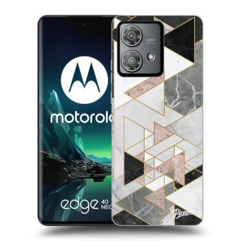 Picasee silikonový černý obal pro Motorola Edge 40 Neo - Light geometry
