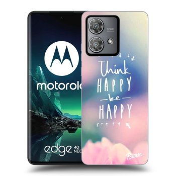 Picasee silikonový černý obal pro Motorola Edge 40 Neo - Think happy be happy