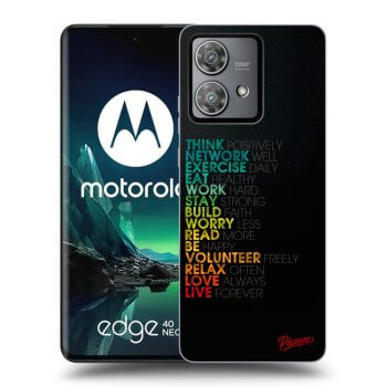 Picasee silikonový černý obal pro Motorola Edge 40 Neo - Motto life