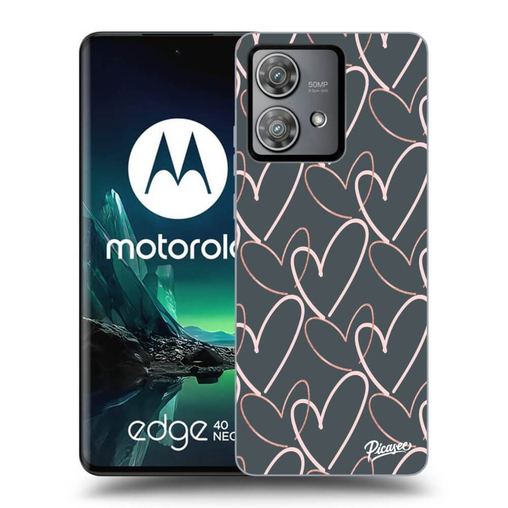 Picasee silikonový černý obal pro Motorola Edge 40 Neo - Lots of love
