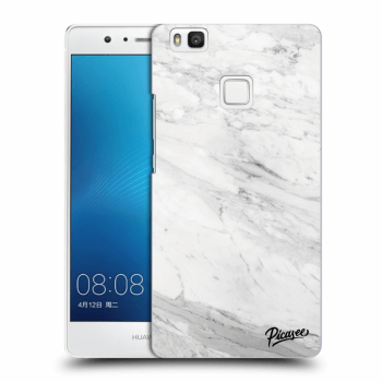 Picasee silikonový černý obal pro Huawei P9 Lite - White marble