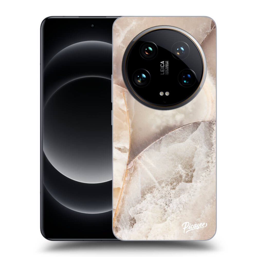 Picasee silikonový černý obal pro Xiaomi 14 Ultra - Cream marble