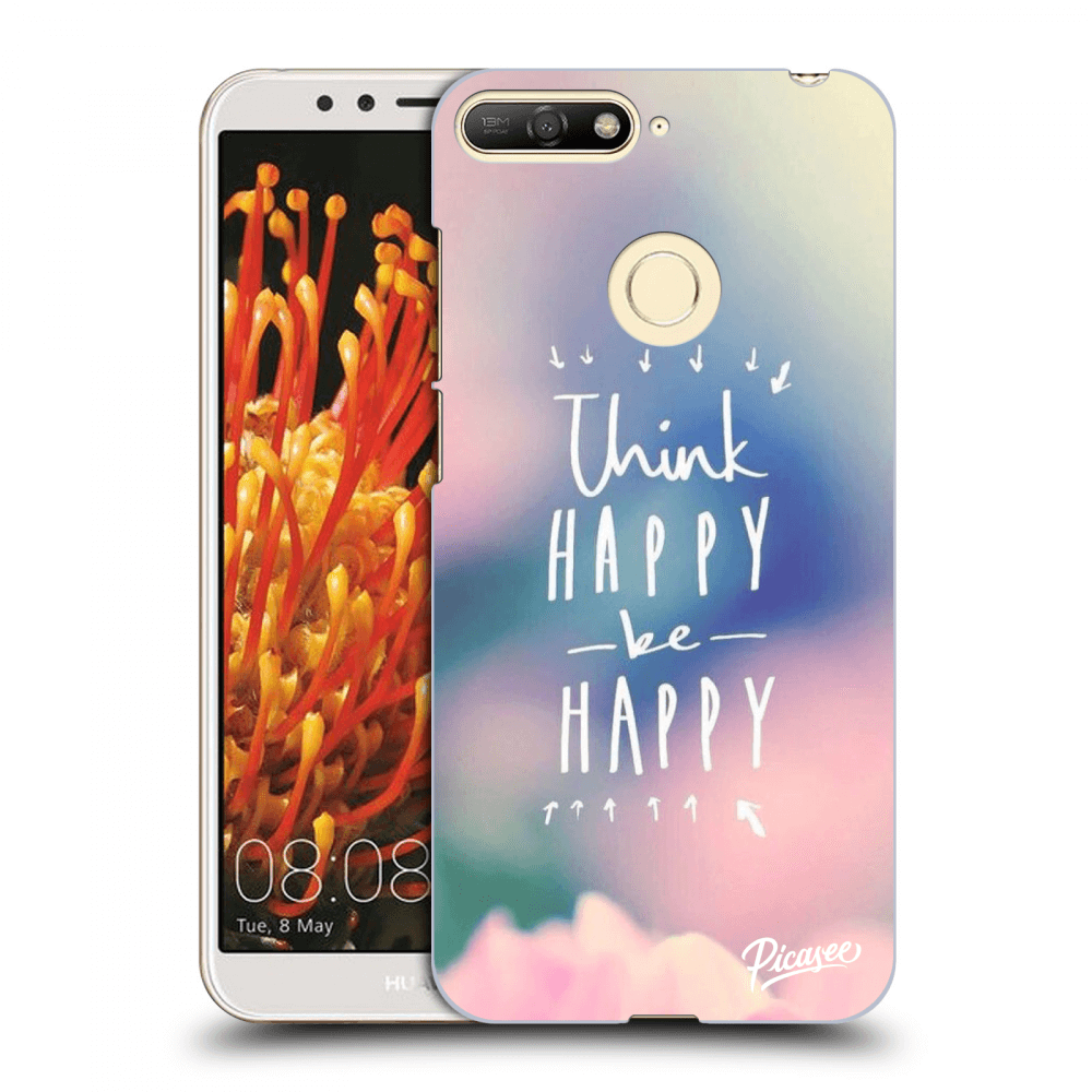 Picasee silikonový průhledný obal pro Huawei Y6 Prime 2018 - Think happy be happy