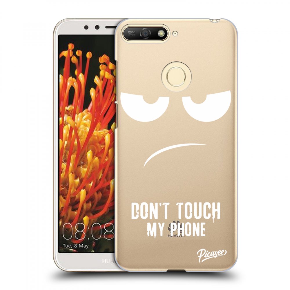 Picasee silikonový průhledný obal pro Huawei Y6 Prime 2018 - Don't Touch My Phone