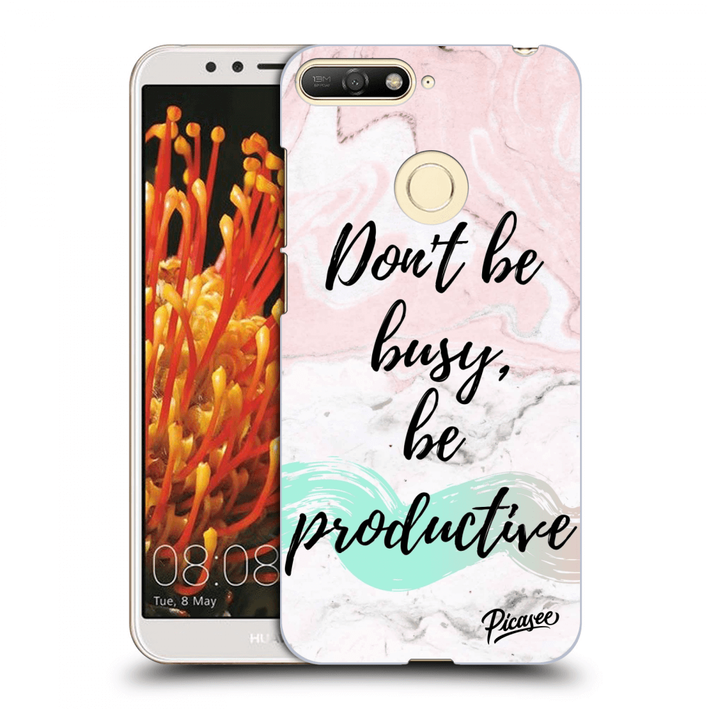 Picasee silikonový průhledný obal pro Huawei Y6 Prime 2018 - Don't be busy, be productive