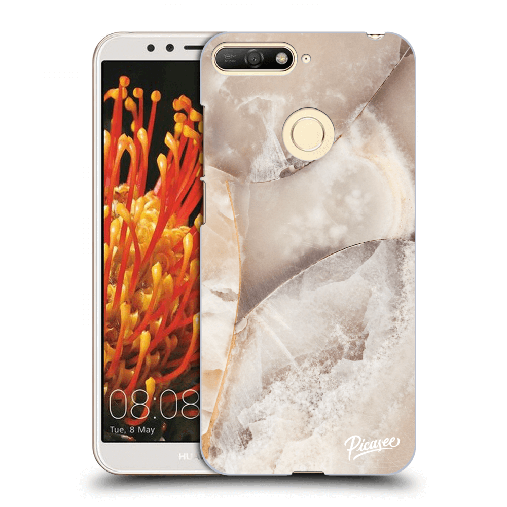 Picasee silikonový průhledný obal pro Huawei Y6 Prime 2018 - Cream marble
