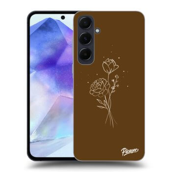 Obal pro Samsung Galaxy A55 A556B - Brown flowers