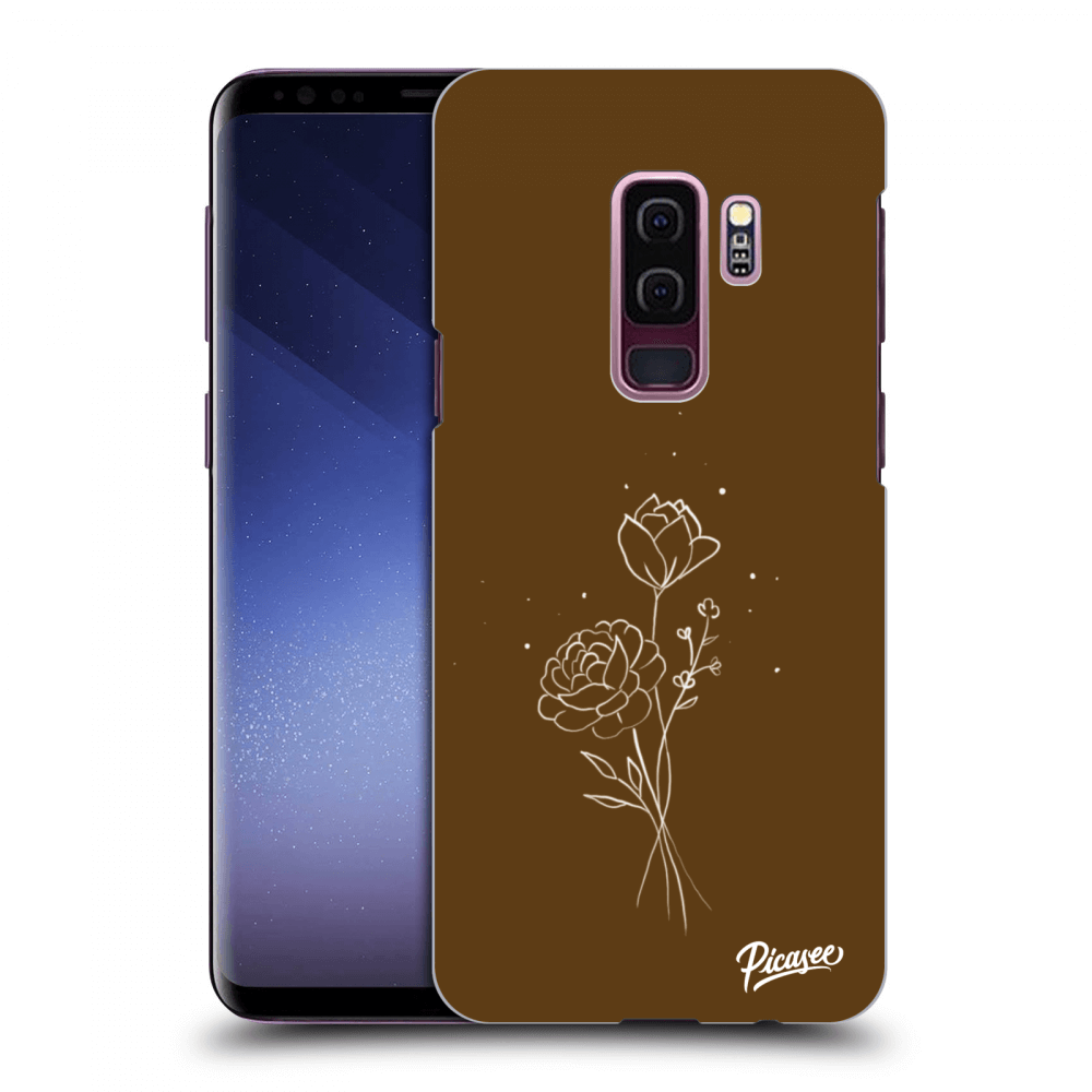 Picasee silikonový černý obal pro Samsung Galaxy S9 Plus G965F - Brown flowers