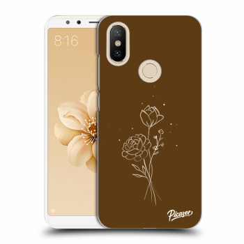 Picasee silikonový mléčný obal pro Xiaomi Mi A2 - Brown flowers