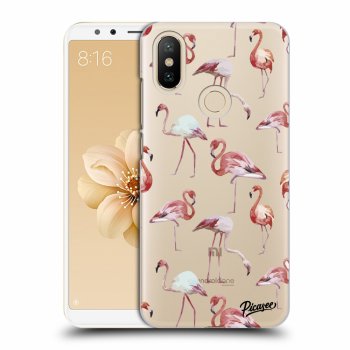 Picasee silikonový průhledný obal pro Xiaomi Mi A2 - Flamingos