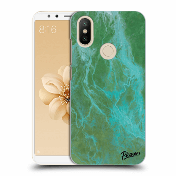 Picasee silikonový mléčný obal pro Xiaomi Mi A2 - Green marble
