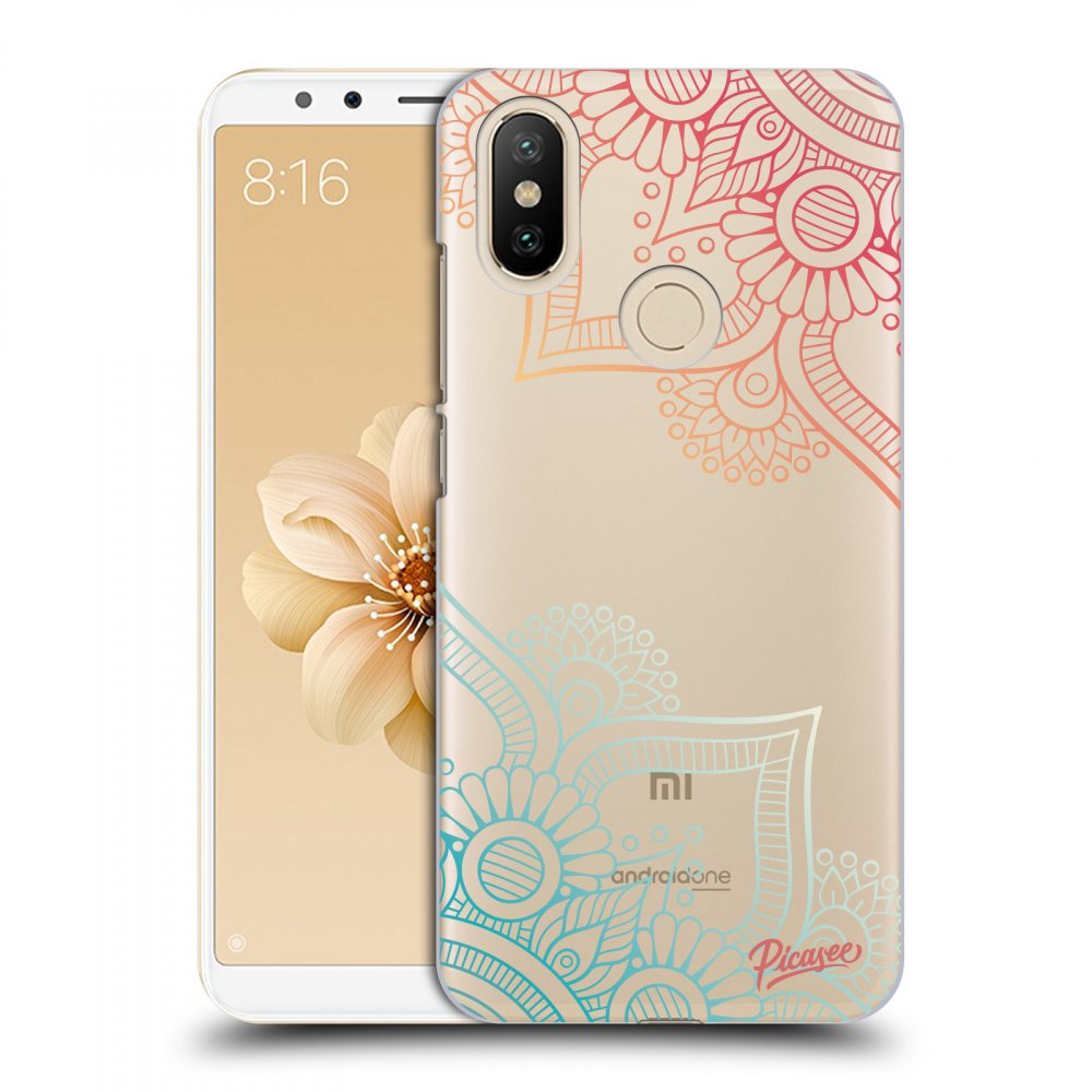 Picasee silikonový průhledný obal pro Xiaomi Mi A2 - Flowers pattern